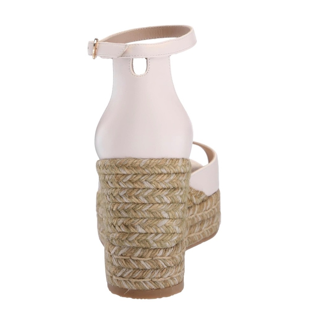 Stuart Weitzman Seashell Leather Espadrille Wedge Sandals Nidistia Womens 11 New - Picture 6 of 8
